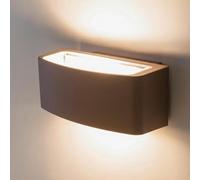 Planetitaly Applique LED da Esterno IP65 1x E27 Doppia Emissione Lampada Intercambiabile Up/Down in Alluminio Lampada Parete, Muro, Luci Facciata, Giardino, Balcone, Alimentazione 230V (Marrone)