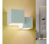 Planetitaly Applique LED G9 lampada decorativa in gesso doppio cubo 2 fasci luce parete muro negozio ingresso corridoio ufficio 230V