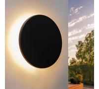 Planetitaly Applique moderno da parete LED 12W circolare IP65 impermeabile interruttore CCT da 3000K a 6500K disco luce muro balcone terrazza giardino garage alimentazione 230V