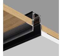 Planetitaly Binario elettrificato da incasso track magnetico colore nero 2 metri 48V supporto per faretti barre LED con cover