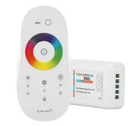 Planetitaly Centralina con telecomando controller RGB multicolore RF 2.4Ghz 18A 3CH dimmer 12/24V dc strisce luci LED