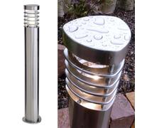 Planetitaly ESTADA Lampione moderno da giardino acciaio inox impermeabile per esterni 1x max. 11W E27 silver paolo luminoso luce giardino viale cortile villa 230V