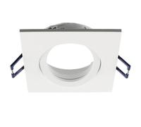 Planetitaly Faretto ad Incasso Portafaretto Quadrato foro 70mm Design Moderno Colore Bianco, Diffusore Orientabile Supporto in Alluminio per Lampade GU10, GU5.3, (Bianco, Quadrato)