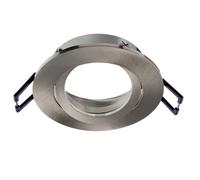 Planetitaly Faretto ad Incasso Portafaretto Tondo foro 70mm Design Moderno Colore Argento Spazzolato, Diffusore Orientabile Supporto in Alluminio per Lampade GU10, GU5.3, (Silver spazzolato, Tondo)