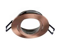 Planetitaly Faretto ad Incasso Portafaretto Tondo foro 70mm Design Moderno Colore Rame, Marrone, Diffusore Orientabile Supporto in Alluminio per Lampade GU10, GU5.3, (Rame, Tondo)