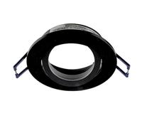 Planetitaly Faretto ad incasso portafaretto tondo quadrato foro 70mm moderno orientabile supporto lampade (Nero, Tondo)