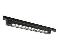 Planetitaly Faretto binario track monofase barra 12 LED 26W resa 312W luce spot orientabile interni vetrina negozio ufficio 230V (Colore Nero, Luce 6000K)