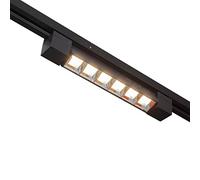 Planetitaly Faretto binario track monofase barra 6 LED 12W resa 144W luce orientabile spot interni negozio vetrina ufficio 230V (Colore Nero, Luce 6000K)