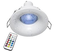 Planetitaly Faretto LED cromoterapia IP65 lampada GU10 6W 230V incasso 7cm RGB luce multicolore box doccia sauna (Tondo, RGBW+6000K)
