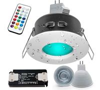 Planetitaly Faretto LED cromoterapia RGB Multicolore RGBW + 3000K 3W Alimentatore 12V Impermeabile IP65 per Bagno Turco Sauna Box Doccia Ambienti umidi
