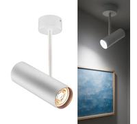 Planetitaly Faretto LED da Soffitto con Asta Orientabile GU10 SPOT Luce per Penisola, Cucina, Quadro, Museo, Galleria Arte, Vetrina, Negozio, Lampada Sostituibile, Facile Installazione, 230V (Bianco)