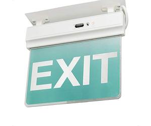 Planetitaly Insegna exit tabella uscita emergenza luminosa led batteria adesiva 1.8W 6400k