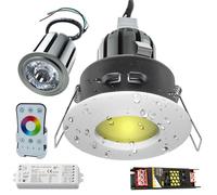 Planetitaly [Kit professionale 3pcs] faretto box doccia sensoriale bagno turco sauna led rgb rgbw cromoterapia dmx IP65 tenuta stagna 24v 12wx3 36w controller dimmer alimentatore telecomando inclusi