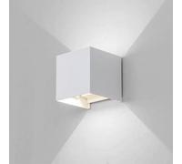 Planetitaly Lampada a parete Applique LED da Esterno 12W LED Lampada da Parete in Alluminio, IP65 Impermeabile - Ideale per Decorazioni Esterno e interno (Bianco, Luce Fredda-6500K)