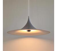 Planetitaly Lampadario industriale LED E27 cappello strega pendente vintage minimal tromba luce tavolo cucina pizzeria ristorante 230V (Bianco)