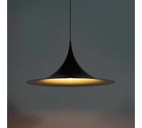 Planetitaly Lampadario industriale LED E27 cappello strega pendente vintage minimal tromba luce tavolo cucina pizzeria ristorante 230V (Nero)