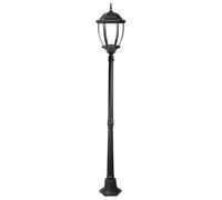 Planetitaly Lampione da giardino h 180cm lampada turbo led E27 22W lanterna mod NewYork nero luce naturale 4000k resa luminosa equivalente a 200w illuminazione giardino viale percorso
