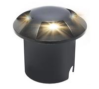 Planetitaly Mini Faretto LED Incasso IP67 1W Segnapassi Calpestabile Nero per Giardino 3000K
