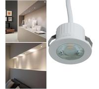 Planetitaly Mini faretto SPOT moderno bianco LED 3W incasso 35mm tondo luce soffitto interni mensole ripiani mobili cucina cappa 230V (4200K)