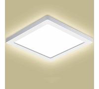 Planetitaly Plafoniera LED soffitto tonda quadrata lampada parete muro 25W resa 250W luce interni ripostiglio bagno 230V (Quadrata, 3000K)