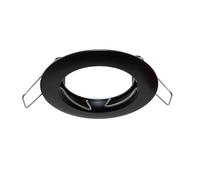 Planetitaly Portafaretto fisso da Incasso a Soffitto Compatibile con Lampade GU10, GU5.3, Supporto Tondo per Faretti, Design Minimal, Luce per Cucina, Soggiorno, Corridoio, Ingresso, Foro 6cm (NERO)