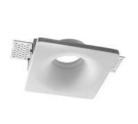 Planetitaly Portafaretto moderno gesso incasso quadrato scomparsa luce soffitto supporto lampade GU10 GU5.3 12x12cm incluso portalampada GU10 in ceramica