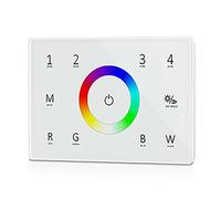 Planetitaly Telecomando T14 RF da parete pannello TOUCH incasso 503 muro controller per strisce luci RGBW compatibile DMX512 4 zone alimentazione 230V