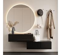 Planetmöbel Corridoio mobili guardaroba cassettiera 2x100 cm nero