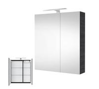 Planetmöbel mobile specchio bagno con illuminazione LED 60 cm (antracite)