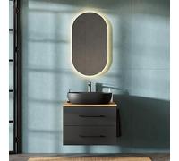 Planetmöbel Mobili da bagno Mobiletto LUX 70 cm Rovere oro/Antracite SENZA LAVABO