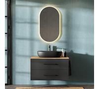Planetmöbel Mobili da bagno Mobiletto LUX 90 cm rovere oro/antracite SENZA lavabo