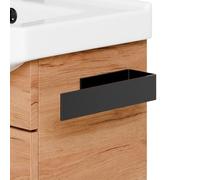 Planetmöbel Porta asciugamani bagno senza foratura, nero opaco, 21 cm, Portasciugamani adesivo per bagno e cucina, Supporto da parete per asciugamani