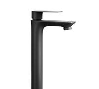 Planetmöbel Rubinetto miscelatore da bagno, miscelatore per lavabo con cartuccia in ceramica, rubinetteria per lavabo bagno, miscelatore monocomando, altezza 29 cm, nero opaco