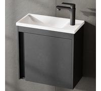 Planetmöbel Set di mobili da bagno, 2 pezzi, lavabi con mobiletto, 50 x 48,3 x 24,8 cm, grigio opaco, mobiletto con lavabo bianco