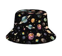 Planets And Stars-6 Cappello Bob Protezione UV Cappelli da Pescatore Pieghevole Bucket Hat per Escursionismo Shopping Estivo
