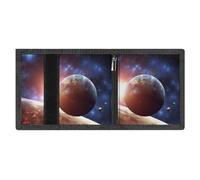 Planets in Space Background Mens Trifold Wallet Minimalist Wallet for Men, Rfid Blocking Portafogli, 8 porta carte di credito, 1 tasca per banconote, portamonete e finestra Id, Slim Velcro Tri Fold