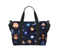 Planets Stars and galactic system borsone da viaggio - leggero borsa da viaggio, borsa da palestra per uomini e donne, nero, taglia unica, Nero , Taglia unica