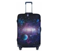 Planets Stars And Galaxies1 - Copribagagli da viaggio, elastico, per valigie, 45-81 cm, Nero , S