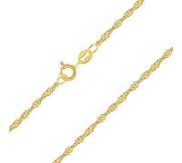 PLANETYS - Catenina Argento Sterling 925 Placcato Oro 18K Modello Singapore Larghezza 2 mm Lunghezza: 40-45-50-55-60-65-70 cm