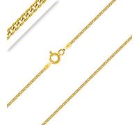 PLANETYS - Catenina per Bambini Argento Sterling 925 Placcato Oro 18K Modello Barbazzale (Grumetta) Diamantate Larghezza 1.2 mm Lunghezza: 36 cm