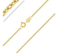PLANETYS - Catenina per Bambini Argento Sterling 925 Placcato Oro 18K Modello Forzatina Diamantate Larghezza: 1.5 mm Lunghezza: 38 cm