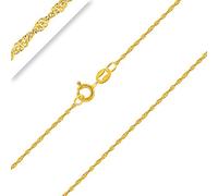 PLANETYS - Catenina per Bambini Argento Sterling 925 Placcato Oro 18K Modello Singapore Larghezza: 1 mm Lunghezza: 34 cm