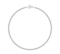 PLANETYS - Cavigliera Argento Sterling 925 Rodiato Modello Catenina Barbazzale (Grumetta) Larghezza: 2 mm Lunghezza: 25 cm