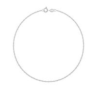 Planetys - Cavigliera Argento Sterling 925 Rodiato Modello Catenina Singapore Larghezza: 1 mm