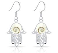 PLANETYS - Orecchini a occhio di Santa Lucia Mano di Fatma in argento 925/1000