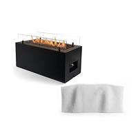 Planika Rio - Pozzo del fuoco a gas per esterni, 7-10 kW di calore - Camino rettangolare a propano - Riscaldatore per patio e giardino con coperchio