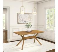 Plank+Beam Verso - Tavolo da pranzo rettangolare, 152 cm, in legno massello, tavolo da cucina e sala da pranzo, tavolo minimalista per sala da pranzo, moderno tavolo da pranzo, pecan