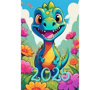 Planner 2025, 2026, 2027, 2028, 2029, 2030 Cute Dino: 378-page Calendar for every day of the year, including every hour with extra montly and yearly page with Cute Dino
