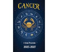 Planner 2025-2027: At A Glance 3-Year Pocket Planning Professional Organizer with Cancer Zodiac Design l 36 Months of Monthly Agenda Appointment Notebook Small Size for Purse