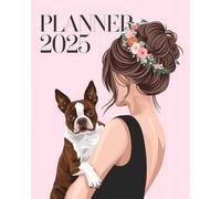 Planner 2025: Red Boston Terrier Mama Cover